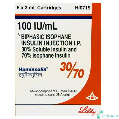 Huminsulin 30/70 100IU/ml Cartridge 3ml (Insulin Isophane (70%) + Human insulin (30%)) 