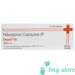 Depin Capsules (Nifedipine) online : View Uses, Dosage, Price, Side Effects & Precautions at 1mgstore